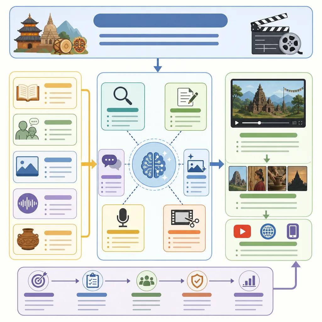 Diagram explaining using ai for cultural documentary videos