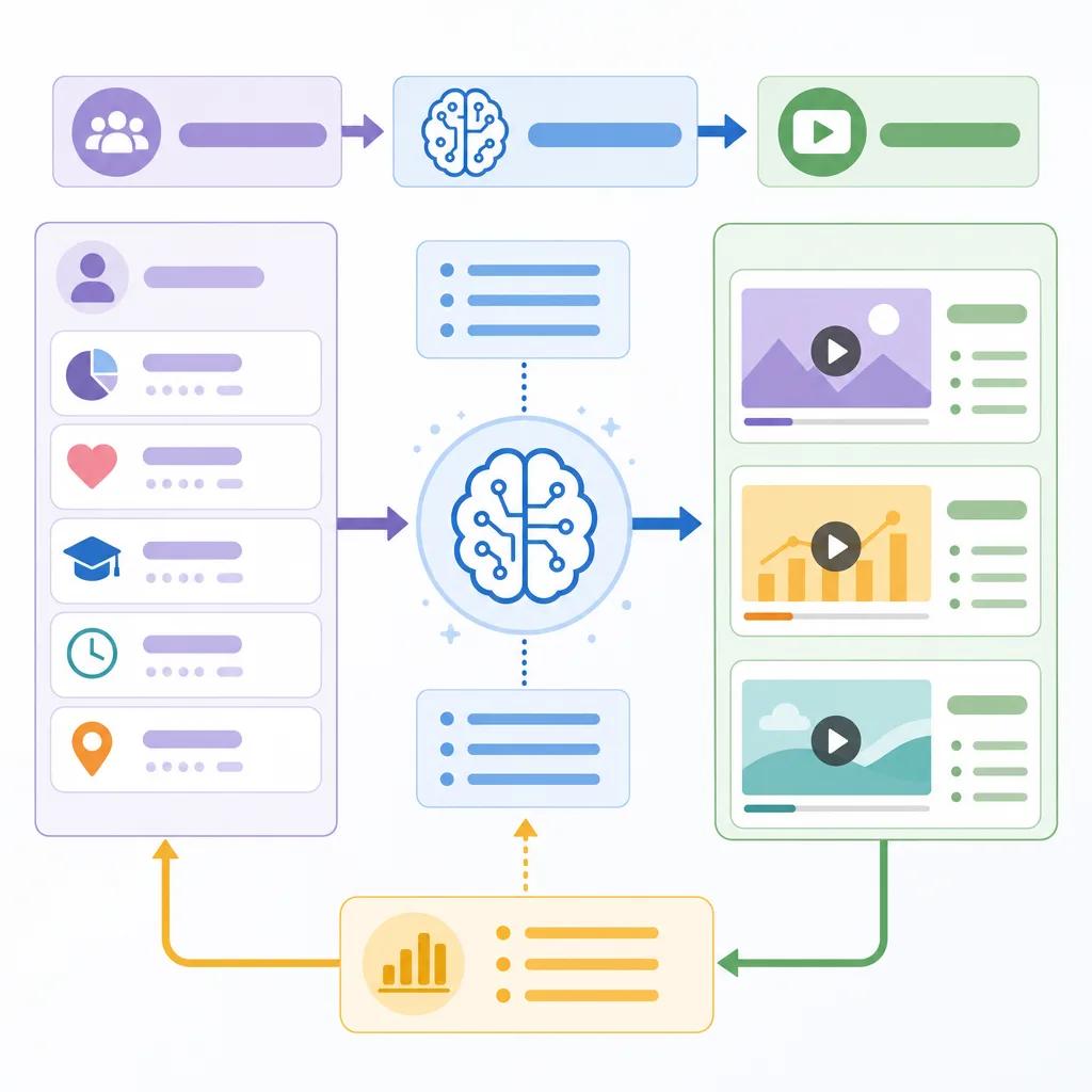 Diagram explaining using AI for personalized video content
