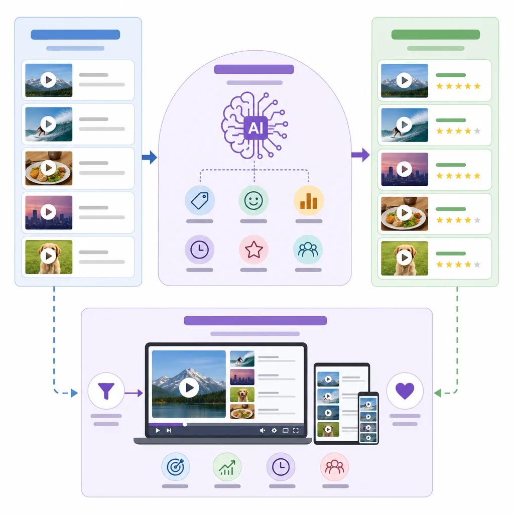 Diagram explaining using ai for video content curation