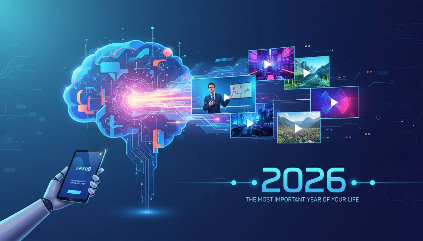 Vexub interface showcasing streamlined content creation process for 2026.