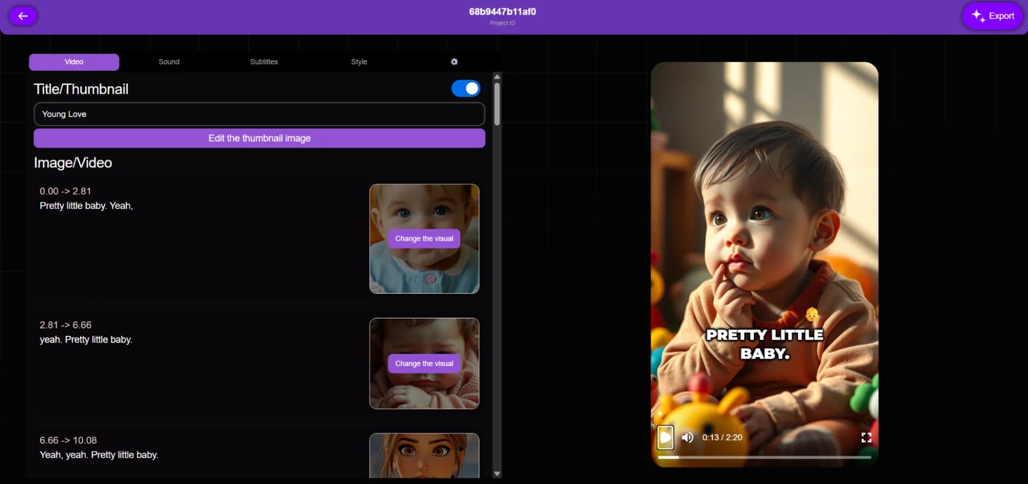 Finalization screen after video conversion in Vexub.