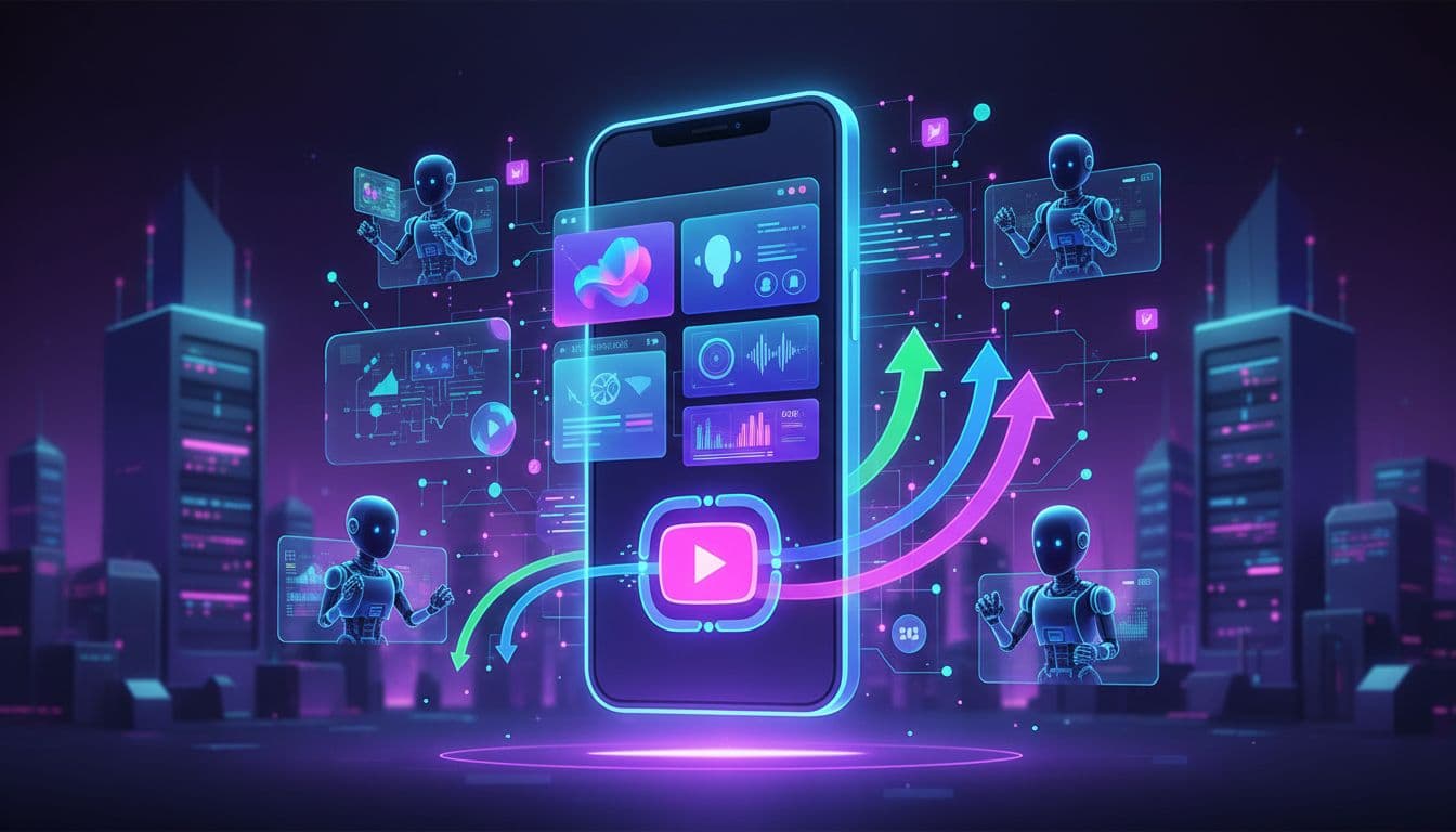 Diagram explaining the YouTube algorithm's functionality and impact