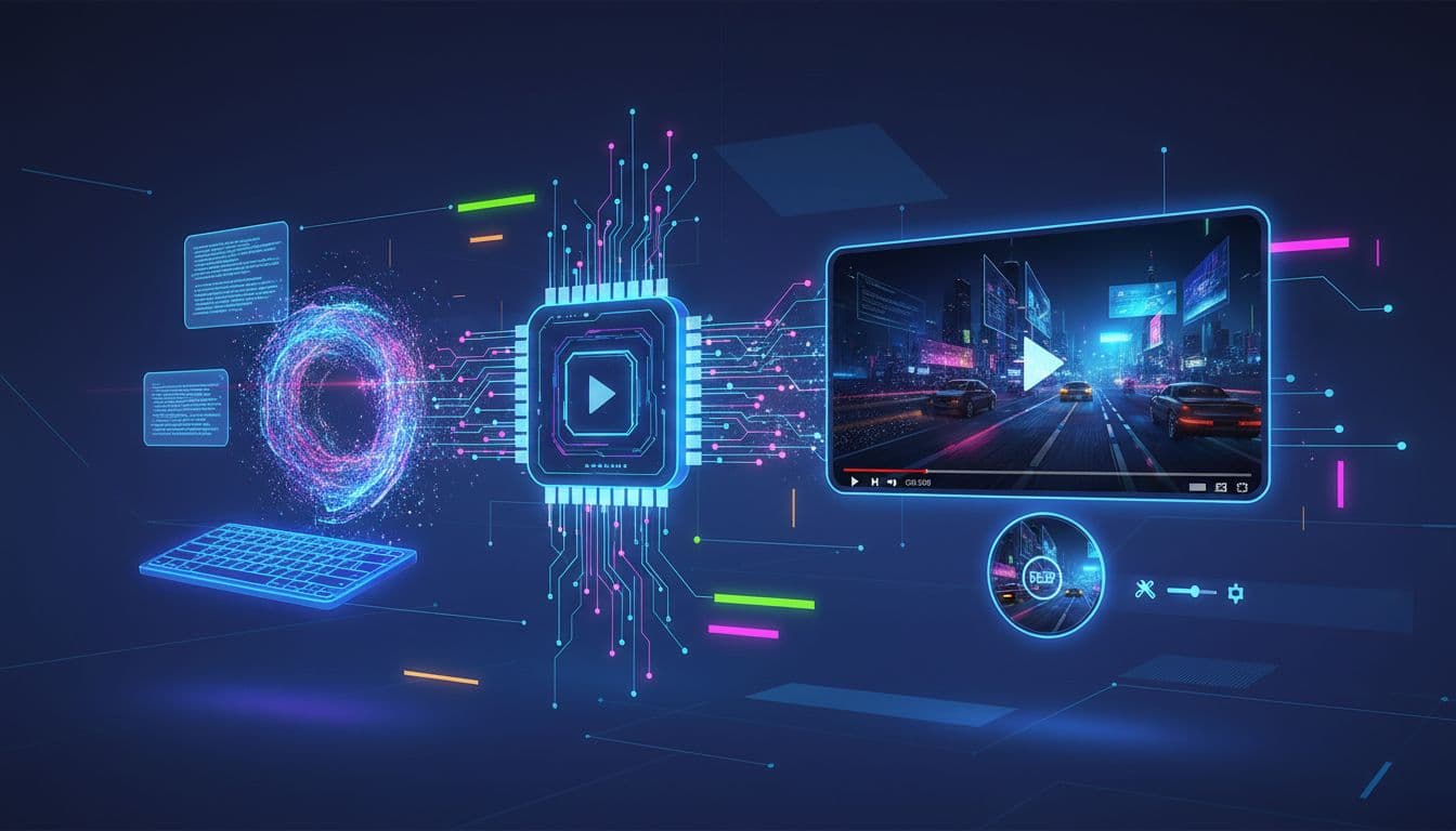 Key steps for creating videos from text highlighted with visuals.