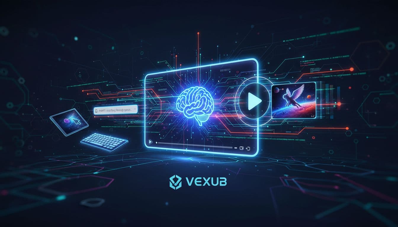 Final steps in the Vexub video generation process shown visually.