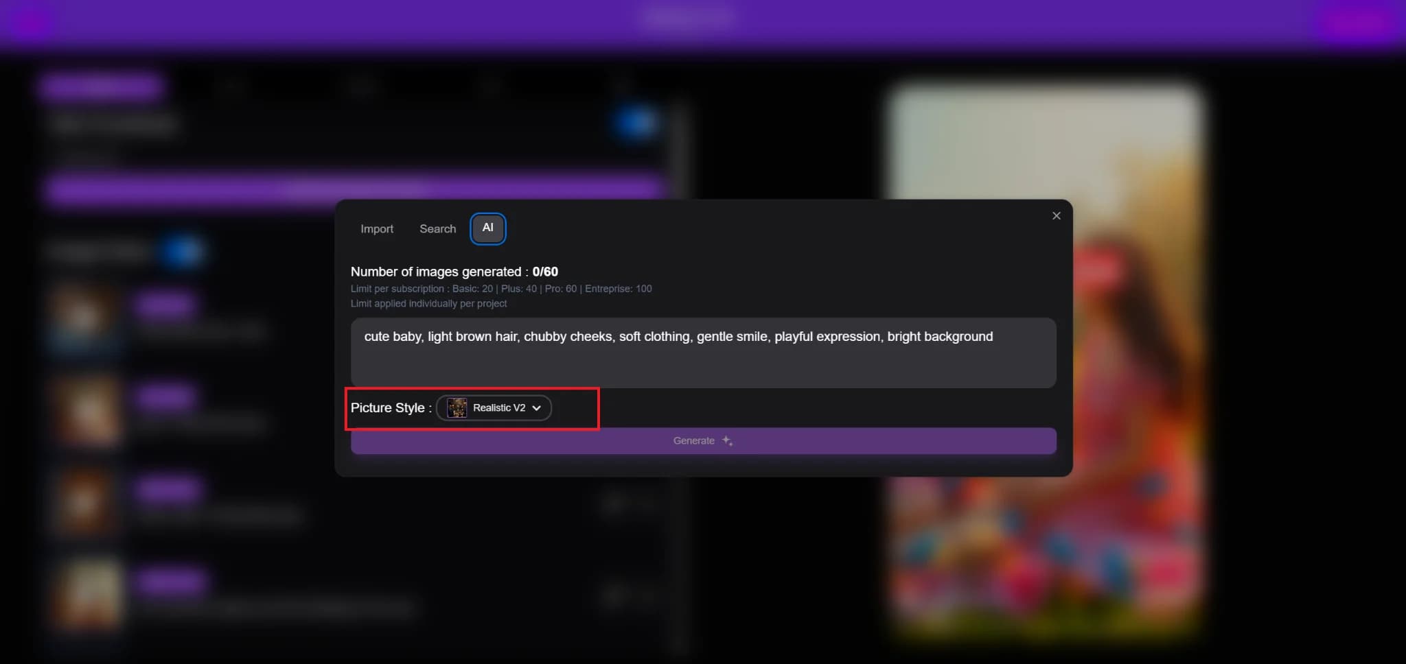 User interacting with AI tools for media creation in Vexub