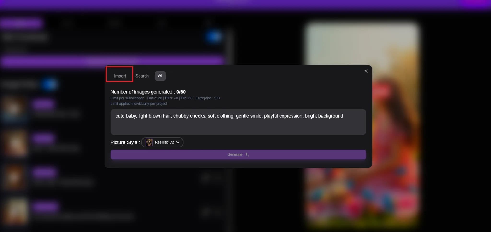 Highlighting a selected asset in Vexub's interface