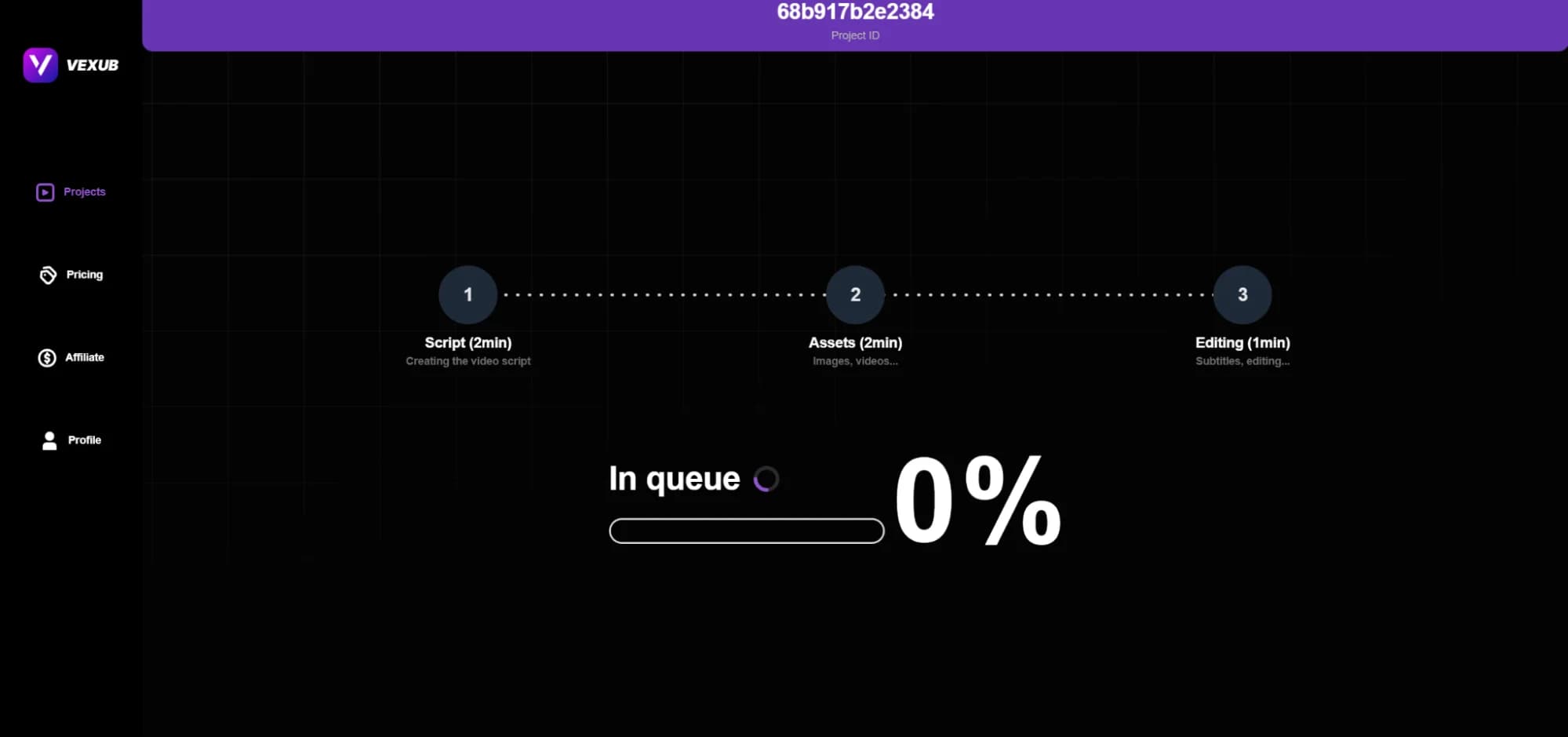 Tutorial screenshot showcasing Vexub's MP4 video improvement features