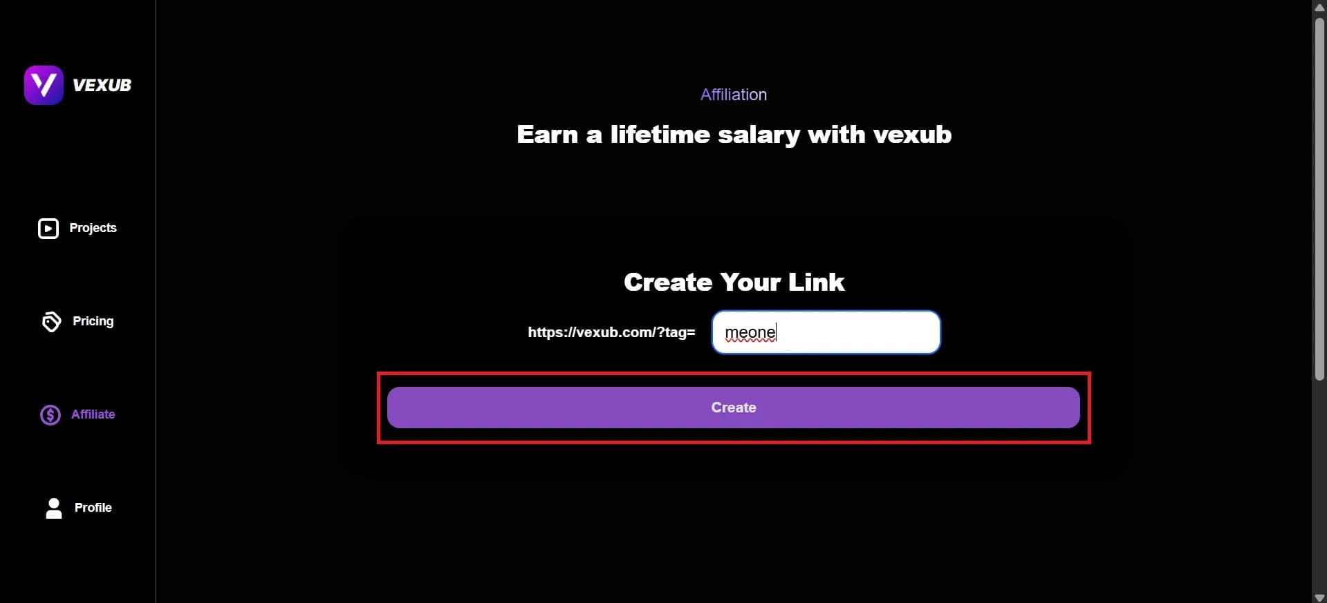 Step-by-step illustration for creating and validating affiliate links