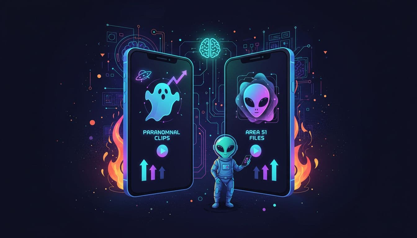 Creative concept board for building a paranormal TikTok channel's identity.