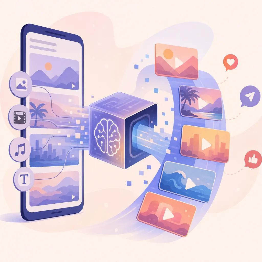 Illustration related to ai-generated video content for social media