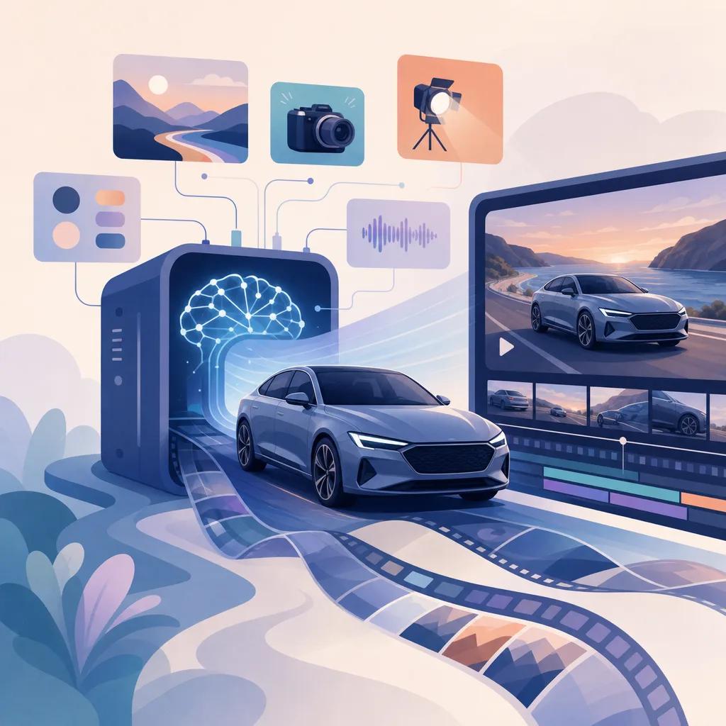 Illustration related to ai tools for automotive marketing videos