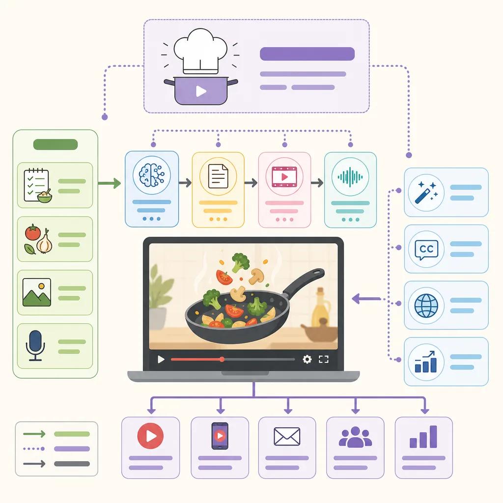 Diagram explaining ai tools for cooking videos