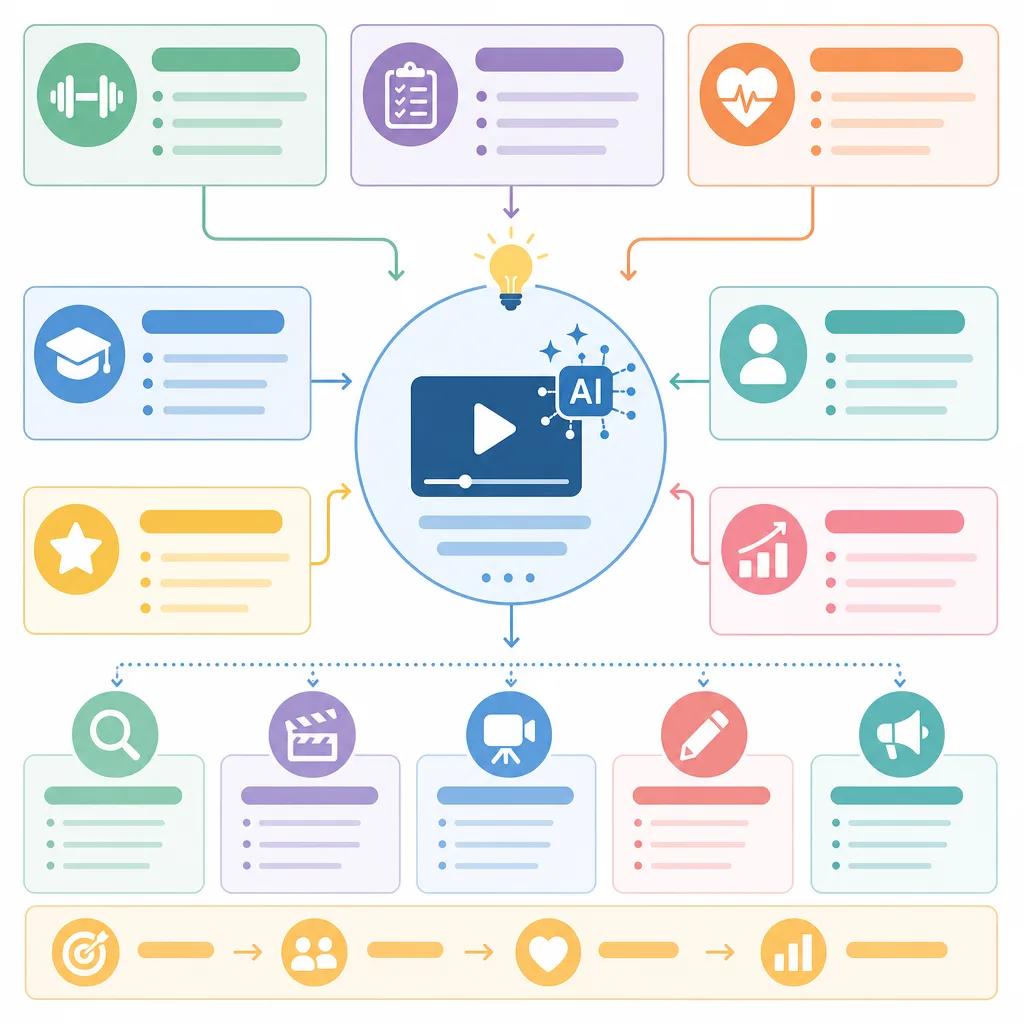 Diagram explaining ai video content ideas for fitness coaches