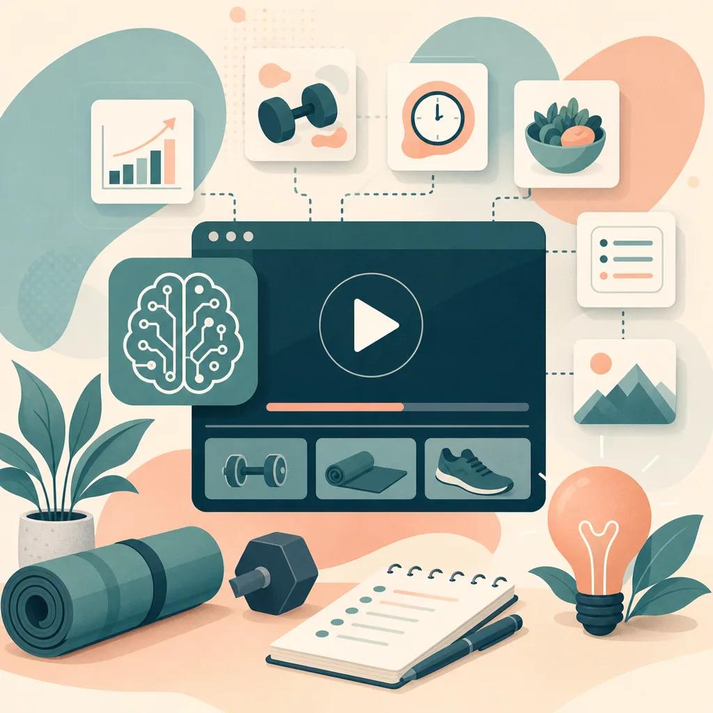 Illustration related to ai video content ideas for fitness coaches