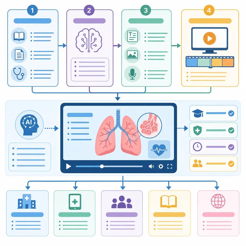 Diagram explaining ai video content for healthcare education
