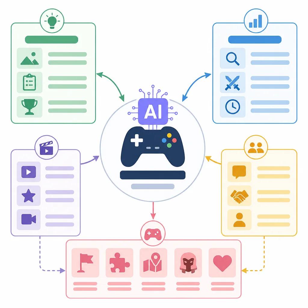 Diagram explaining ai video content ideas for gaming channels