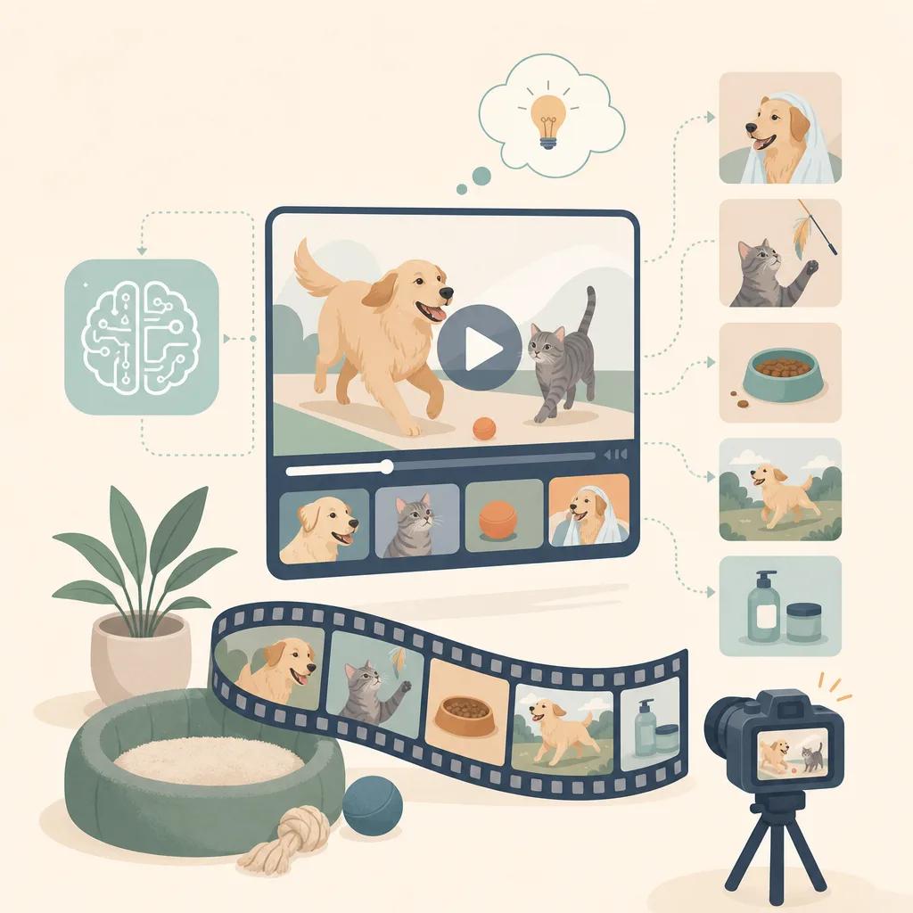 Illustration related to ai video content ideas for pet brands