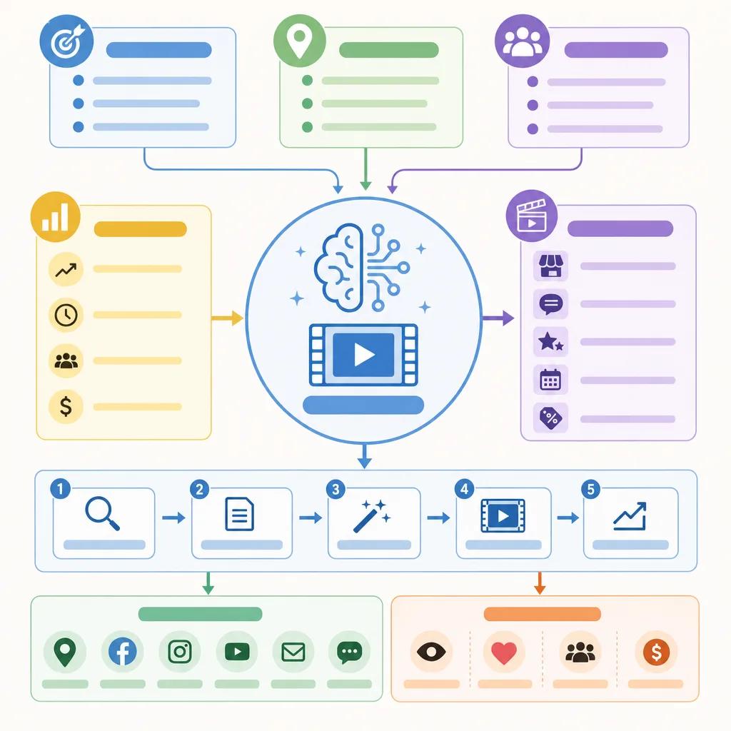 Diagram explaining ai video content strategies for local businesses