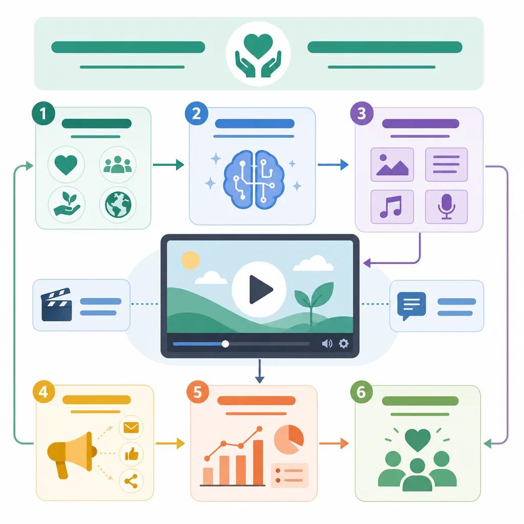 Diagram explaining ai video content for non-profits