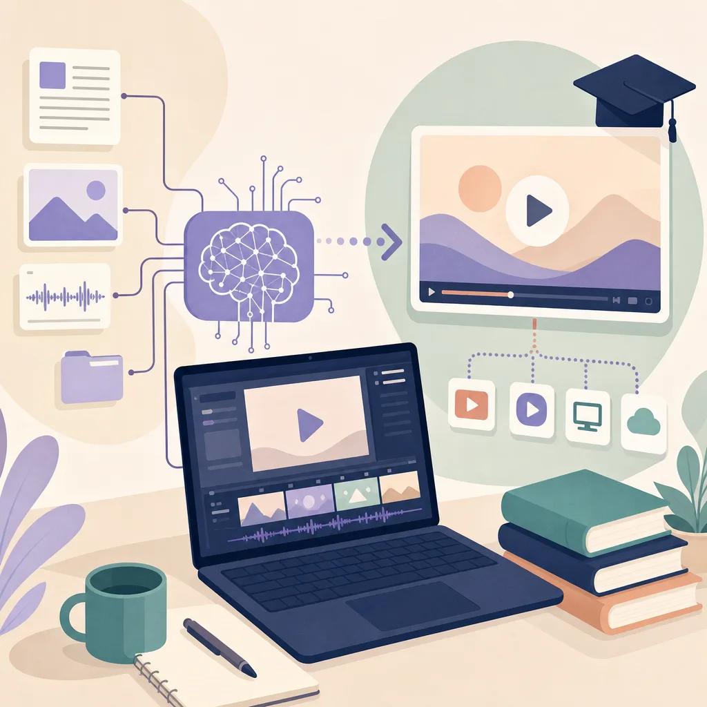 Illustration related to ai video content for online course creators
