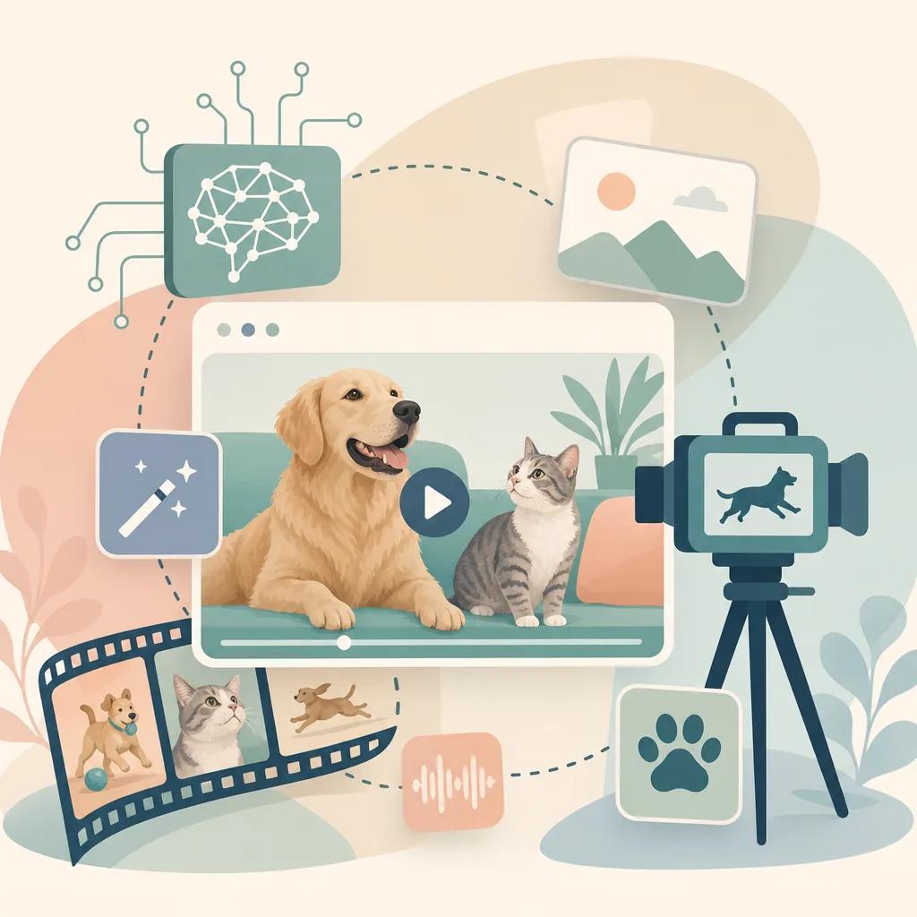 Illustration related to ai video content for pet brands