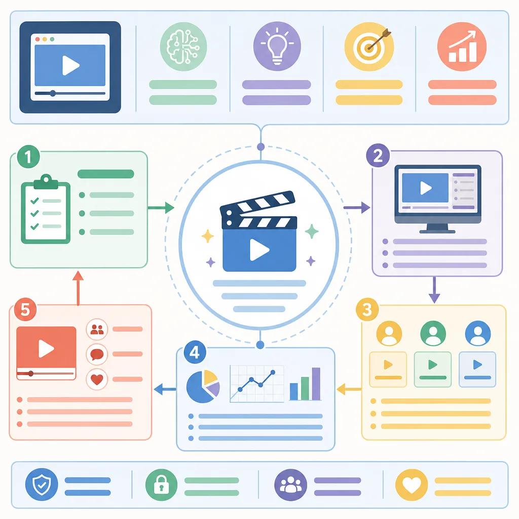 Diagram explaining ai video content strategies for teachers
