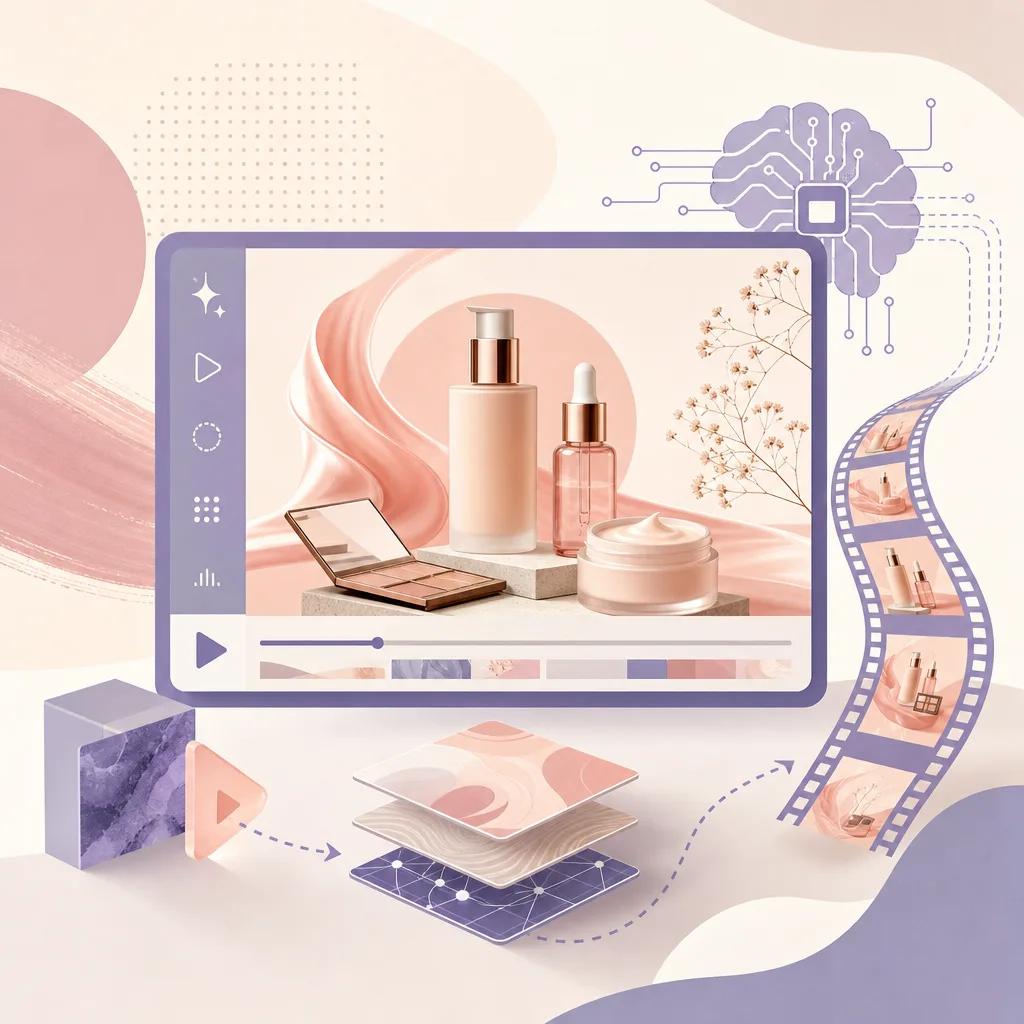 Illustration related to ai video creation for beauty brands