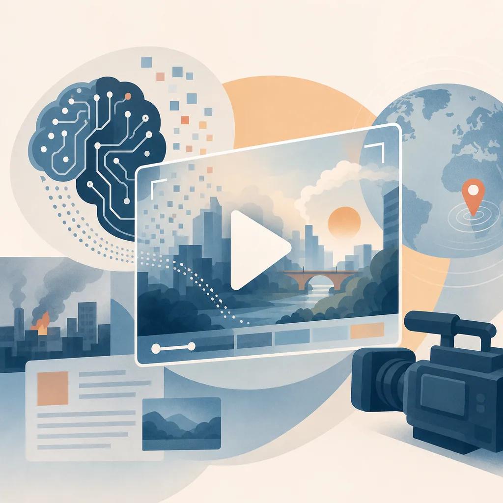 Illustration related to ai video creation for news reporting