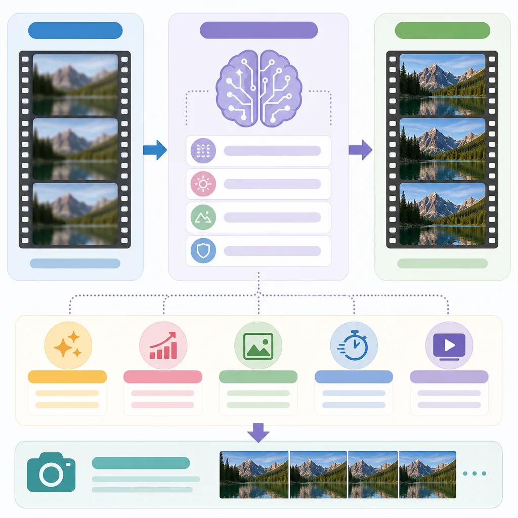Diagram explaining ai video enhancement for photography