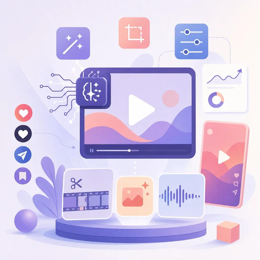 Illustration related to ai video features for social media ads