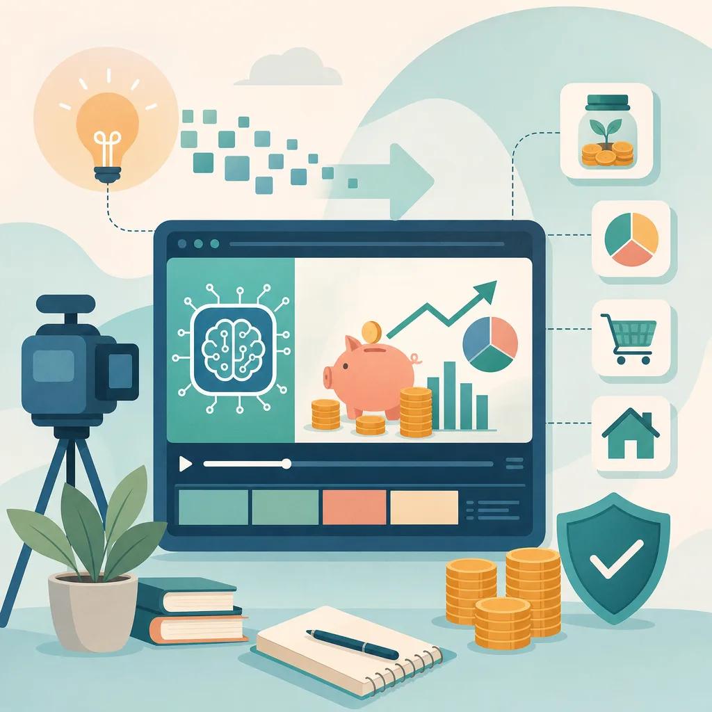 Illustration related to ai video generation for personal finance tips