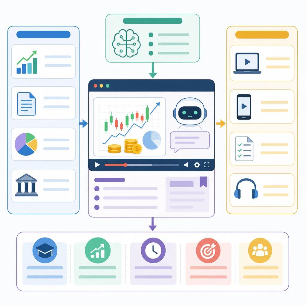 Diagram explaining ai video guides for finance tutorials