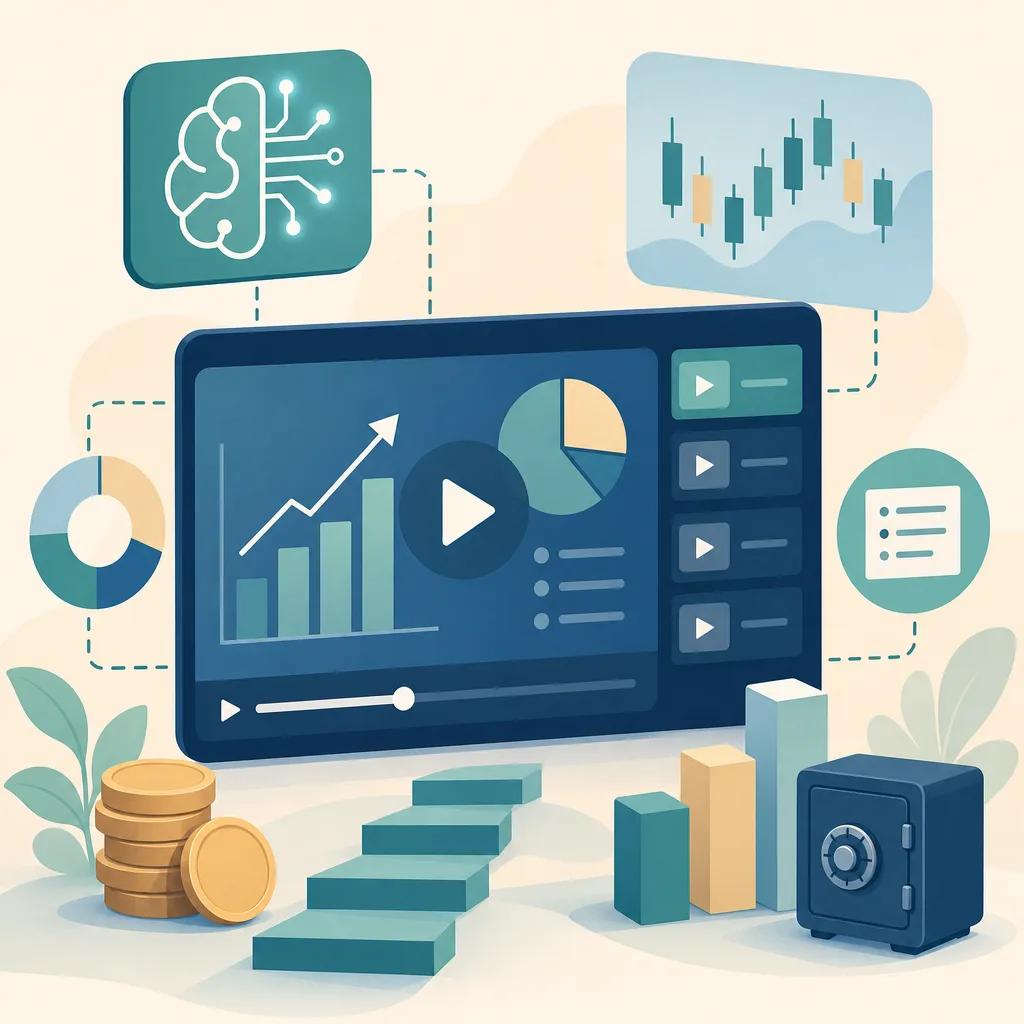 Illustration related to ai video guides for finance tutorials