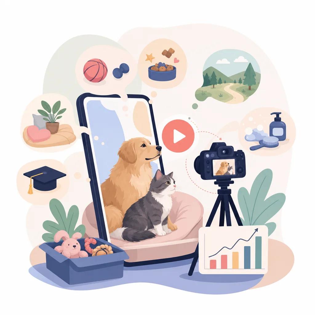 Illustration related to ai video ideas for pet influencers