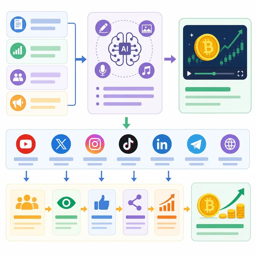 Diagram explaining ai video marketing for cryptocurrency