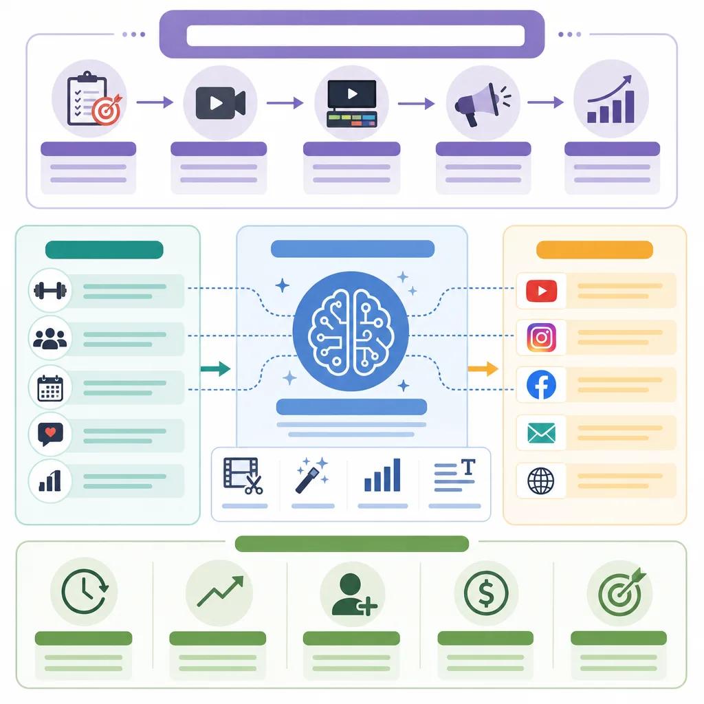 Diagram explaining ai video marketing for fitness studios