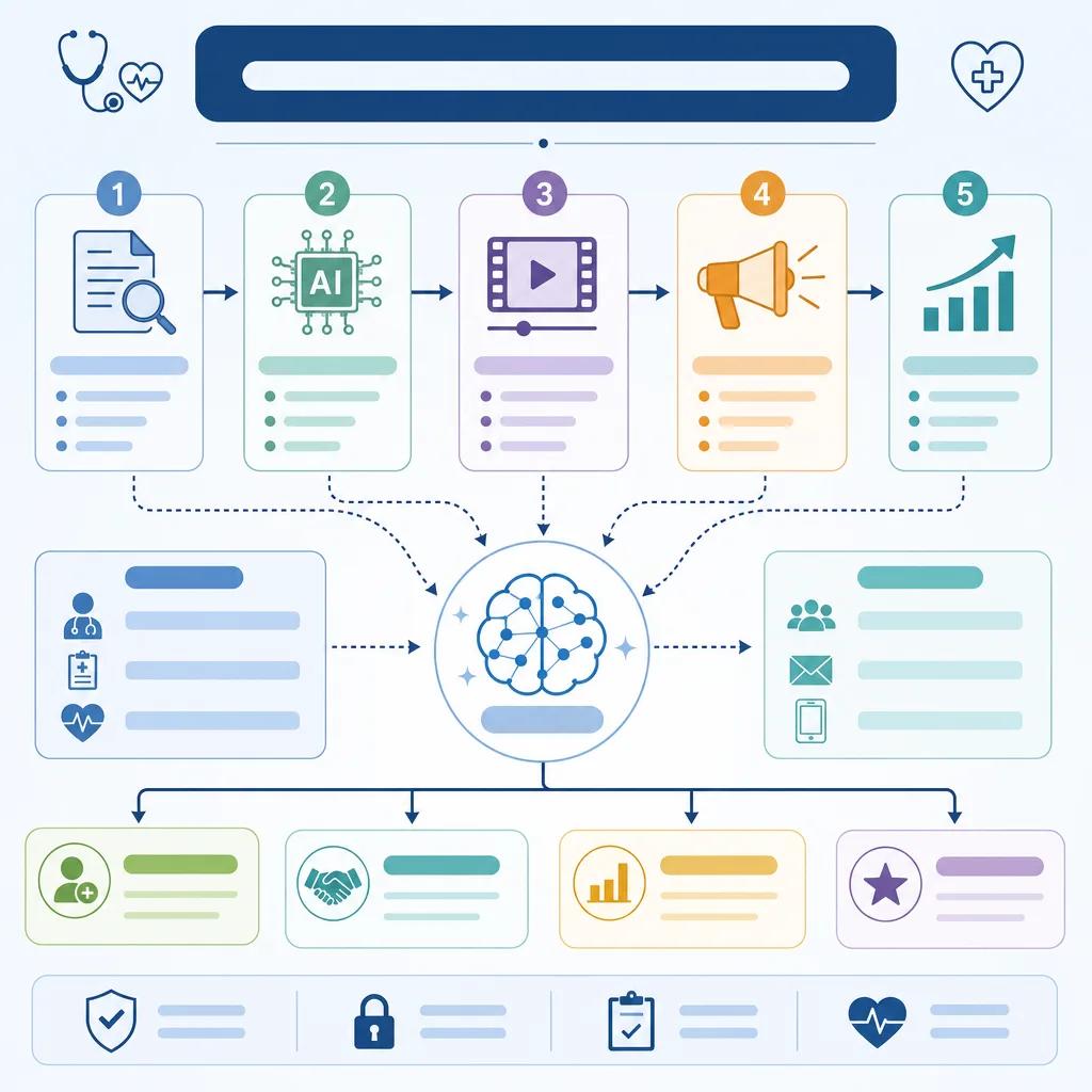 Diagram explaining ai video marketing for healthcare professionals