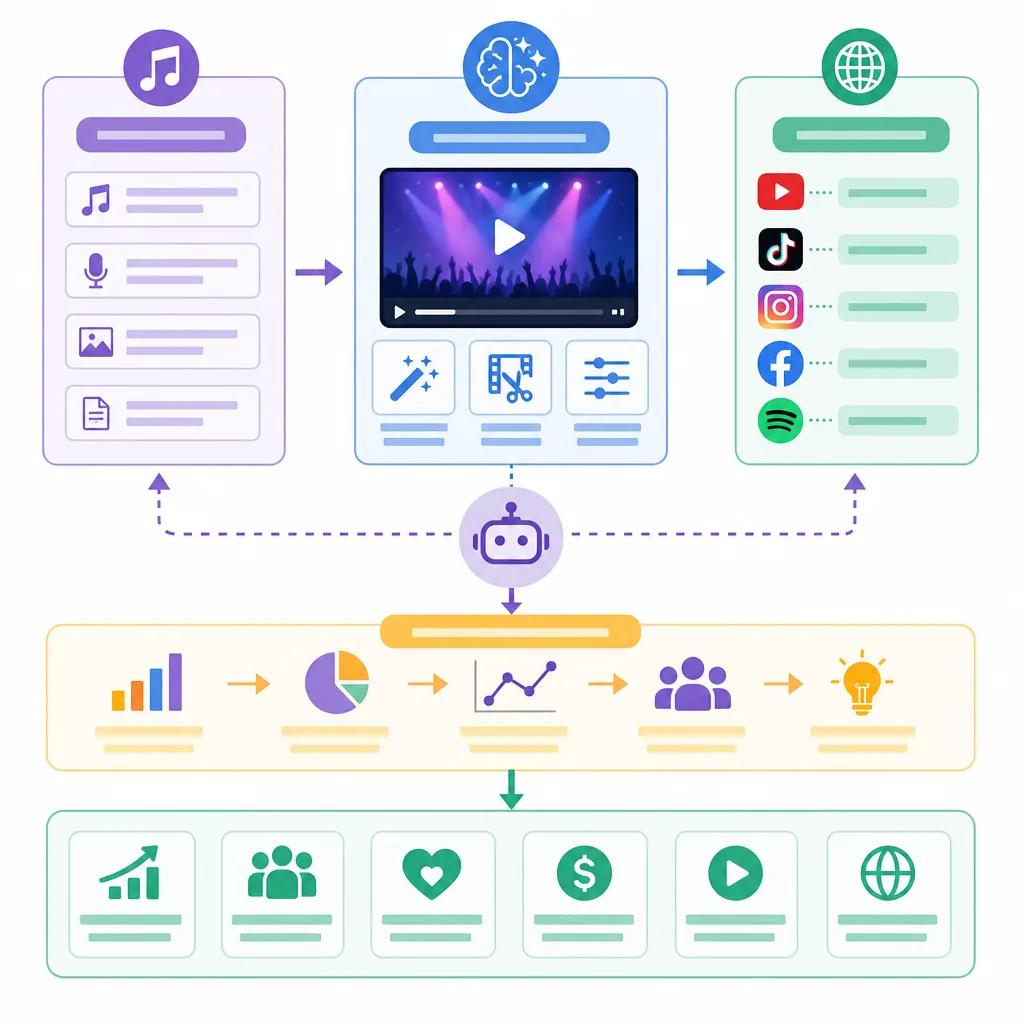 Diagram explaining ai video marketing for music artists