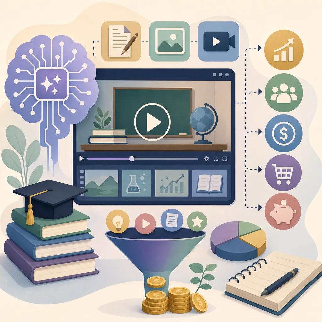 Illustration related to ai video monetization strategies for teachers