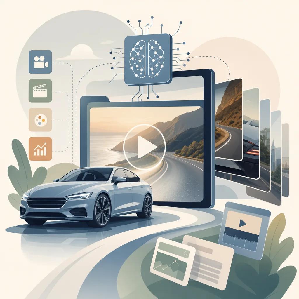 Illustration related to ai video solutions for automotive marketing