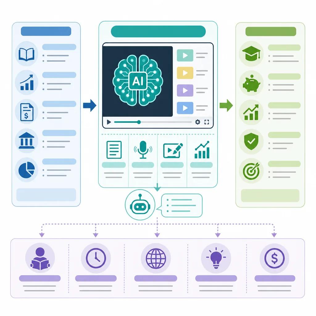 Diagram explaining ai video solutions for financial education