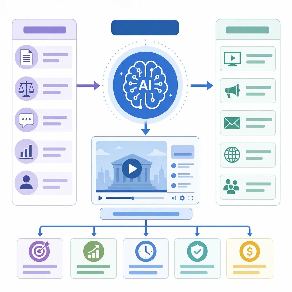 Diagram explaining ai video solutions for legal marketing