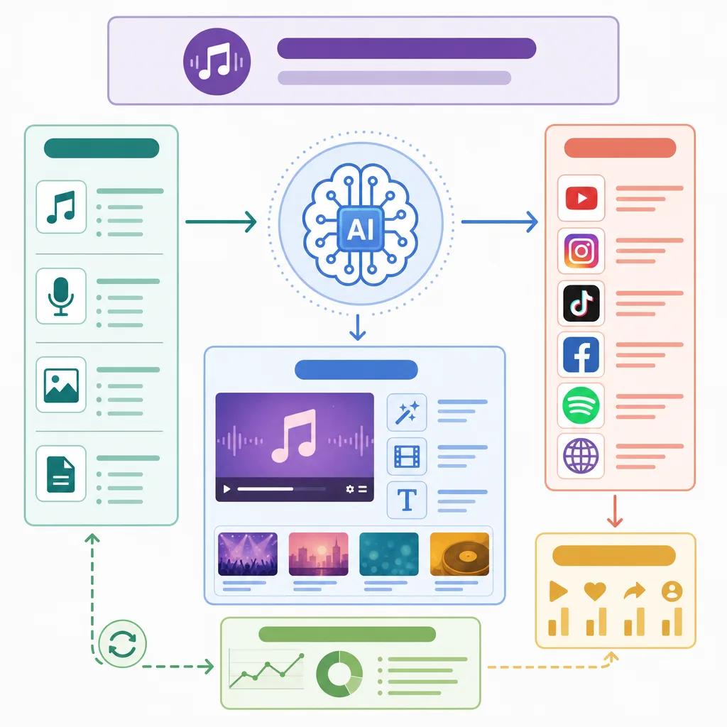 Diagram explaining ai video solutions for music marketing