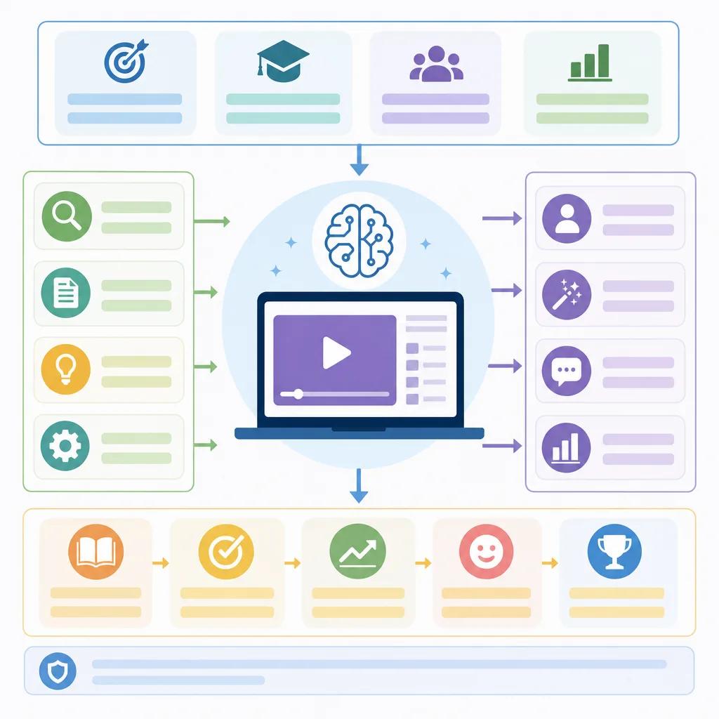 Diagram explaining ai video strategies for educational content