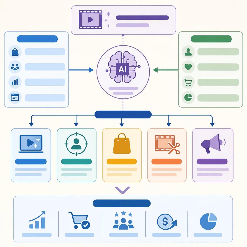 Diagram explaining ai video strategies for retail brands