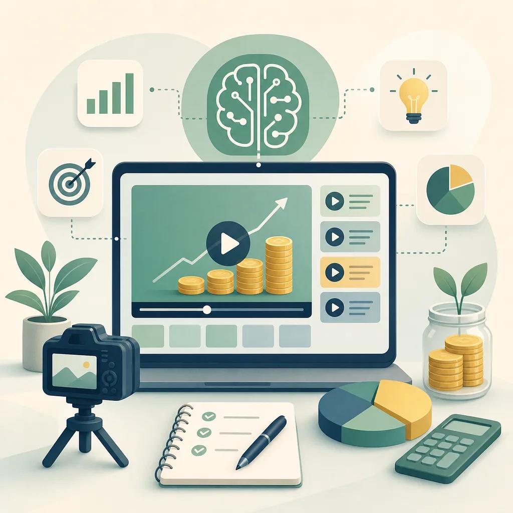 Illustration related to ai video tips for personal finance channels