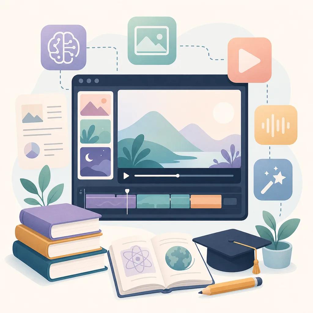 Illustration related to ai video tools for educational content