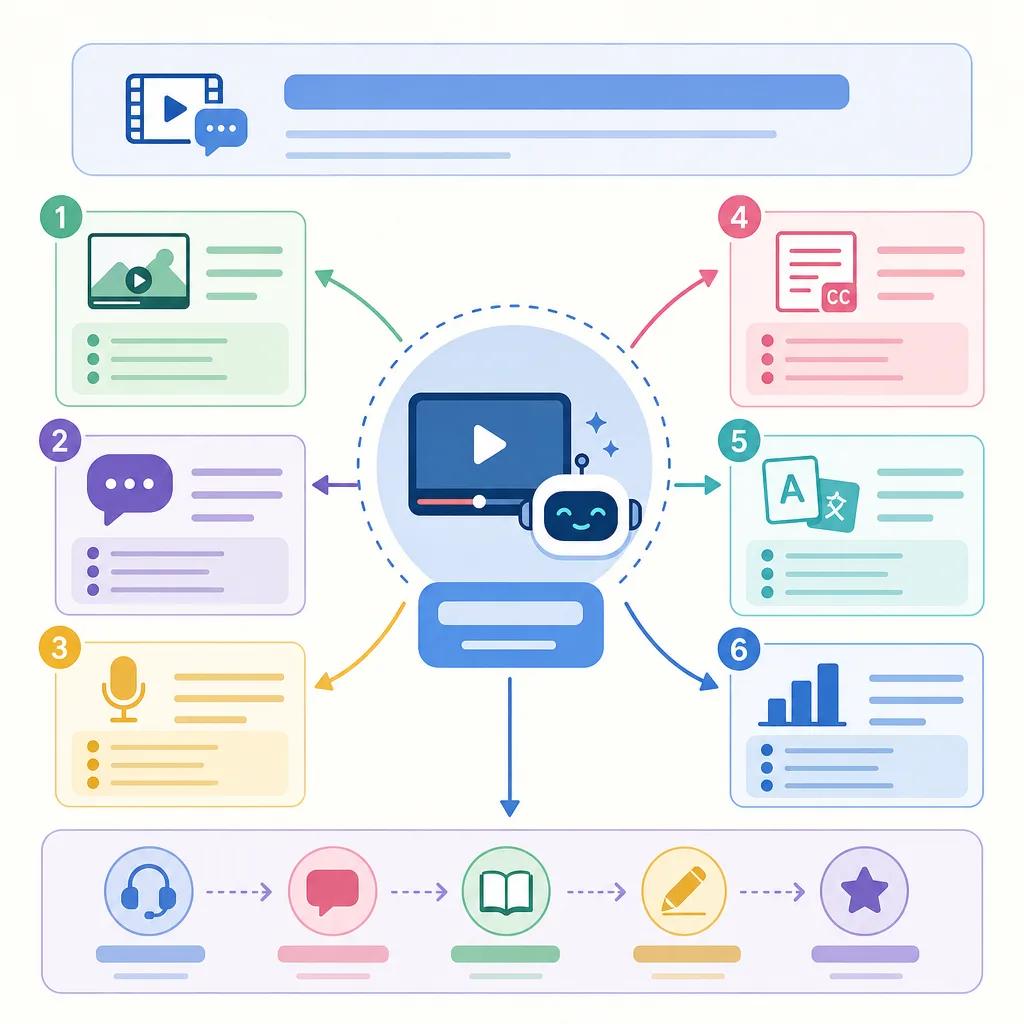 Diagram explaining ai video tools for language learning