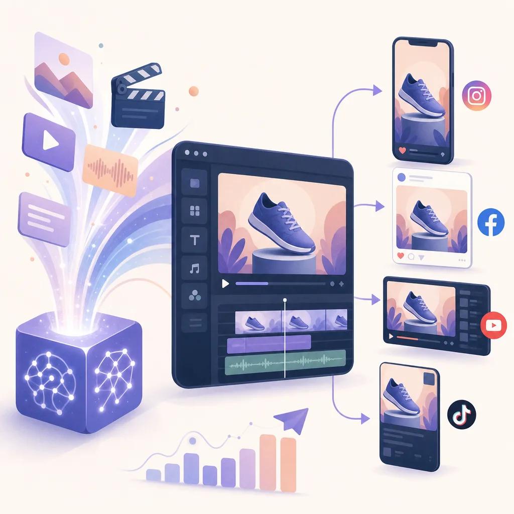 Illustration related to ai video tools for social media advertising