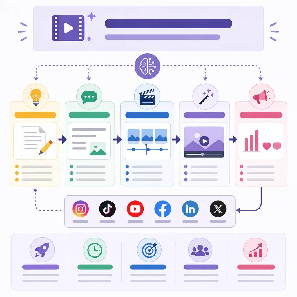 Diagram explaining ai video tools for social media storytelling
